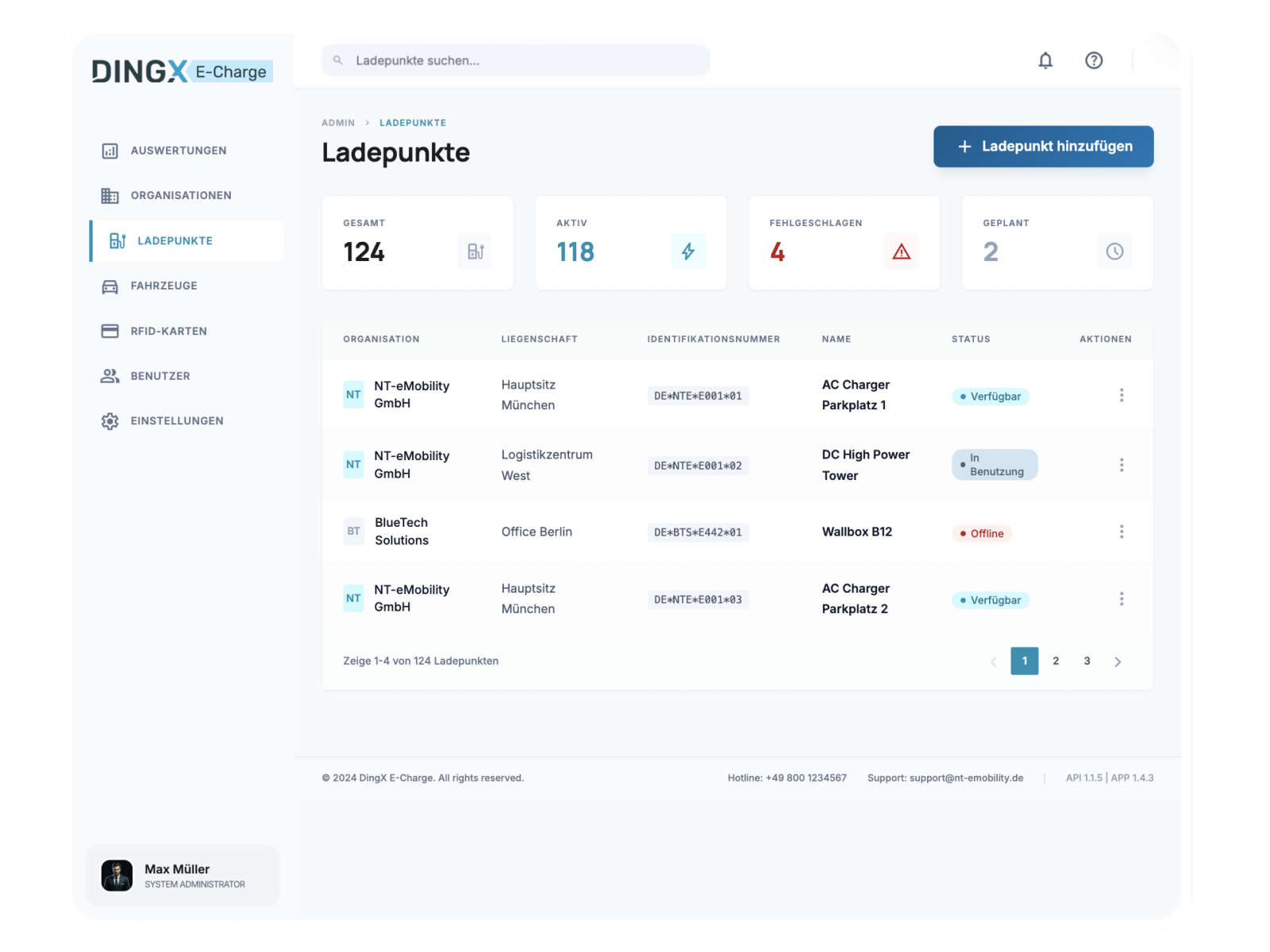 NORTH-TEC Backend-System — Lademanagement Software